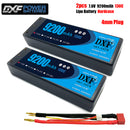 (CN)DXF 4mm 2S 9200mAh 7.6V 130C Batteria Lipo ad Alta Capacità Hardcase con XT90 Spina per 1:8 Scala RC Auto, Multi-Rotore RC Aeroplano, RC Elicottero, RC Barca