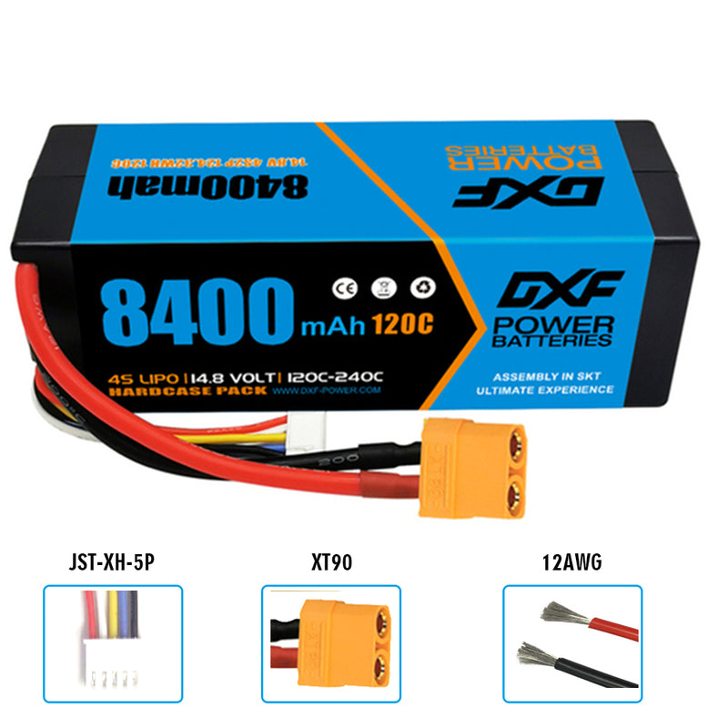 (IT)DXF Lipo Battery 4S 14.8V 8400mAh 120C/240C HardCase Lipo Battery for RC HPI HSP 1/8 1/10 Buggy RC Car Truck