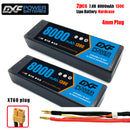(CN)DXF 4mm 2S 8000mAh 7.6V 130C Batteria Lipo ad Alta Capacità Hardcase con XT90 Spina per 1:8 Scala RC Auto, Multi-Rotore RC Aeroplano, RC Elicottero, RC Barca