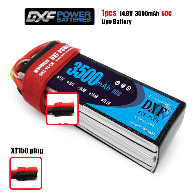 (CN)DXF 4S Lipo Battery 14.8V 60C 3500mAh Soft Case Battery with EC5 XT90 Connector for Car Truck Tank RC Buggy Truggy Racing Hobby
