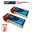 (CN)DXF 4S Lipo Battery 14.8V 100C 6500mAh Soft Case Battery with EC5 XT90 Connector for Car Truck Tank RC Buggy Truggy Racing Hobby