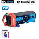 (CN)DXF 4S Lipo Battery 14.8V 10000mAh 100C 200C Deans/T XT90 EC5 for RC 1/8 1/10 Car Truck Tank Models XXMAX 8S Arrama