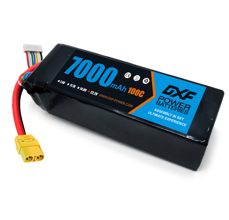 (CN)DXF 6S Lipo Battery 22.2V 100C7000mAh Soft Case Battery with EC5 XT90 Connector for Car Truck Tank RC Buggy Truggy Racing Hobby