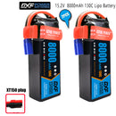 (CN)DXF 4S Lipo Battery 15.2V 130C 8000mAh Soft Case Battery with EC5 XT90 Connector for Car Truck Tank RC Buggy Truggy Racing Hobby