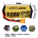 (CN)DXF High Voltage 4S 9200 mAh 15,2 V 130C Batteria Lipo ad Alta Capacità Hardcase con XT90 Spina per 1:8 Scala RC Auto, Multi-Rotore RC Aeroplano, RC Elicottero, RC Barca