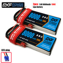 (CN)DXF 2S Lipo Battery 7.6V 130C 8000mAh Soft Case Battery with EC5 XT90 Connector for Car Truck Tank RC Buggy Truggy Racing Hobby