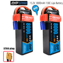 (CN)DXF 4S Lipo Battery 15.2V 130C 8000mAh Soft Case Battery with EC5 XT90 Connector for Car Truck Tank RC Buggy Truggy Racing Hobby