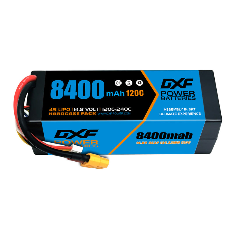 (GE)DXF Lipo Battery 4S 14.8V 8400mAh 120C/240C HardCase Lipo Battery for RC HPI HSP 1/8 1/10 Buggy RC Car Truck