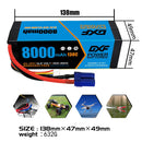 (UK)DXF Lipo Battery 4S 15.2V 8000mAh 130C/260C HardCase Lipo Battery for RC HPI HSP 1/8 1/10 Buggy RC Car Truck