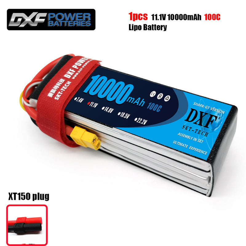 (CN)DXF 3S Lipo Battery 11.1V 100C10000mAh Soft Case Battery with EC5 XT90 Connector for Car Truck Tank RC Buggy Truggy Racing Hobby