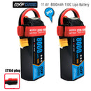 (CN)DXF 3S Lipo Battery 11.4V 130C 8000mAh Soft Case Battery with EC5 XT90 Connector for Car Truck Tank RC Buggy Truggy Racing Hobby