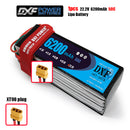 (CN)DXF 6S Lipo Battery 22.2V 50C 6200mAh Soft Case Battery with EC5 XT90 Connector for Car Truck Tank RC Buggy Truggy Racing Hobby