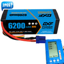 (USA)DXF Lipo Battery 4S 14.8V 6200mAh 80C/160C HardCase Lipo Battery for RC HPI HSP 1/8 1/10 Buggy RC Car Truck