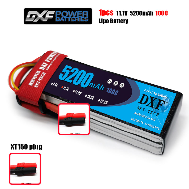 (CN)DXF 3S Lipo Battery 11.1V 50C  5200mAh Soft Case Battery with EC5 XT90 Connector for Car Truck Tank RC Buggy Truggy Racing Hobby
