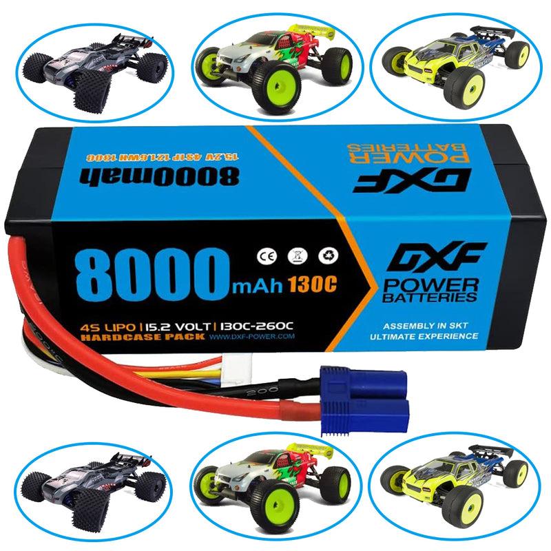 (IT)DXF Lipo Battery 4S 15.2V 8000mAh 130C/260C HardCase Lipo Battery for RC HPI HSP 1/8 1/10 Buggy RC Car Truck