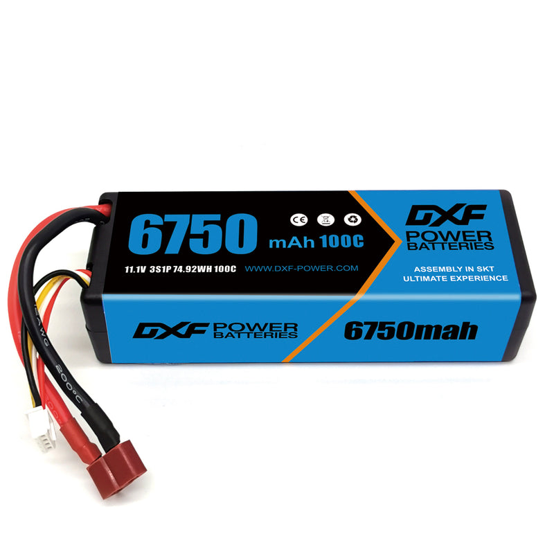 (CA)DXF Lipo Battery 3S 11.1V 6750mAh 100C Hardcase for Rc Truck Drone 1/10 1/8 Scale Traxxas Slash 4x4 RC Car Hard Case
