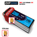 (CN)DXF 6S Lipo Battery 22.2V 60C 3300mAh Soft Case Battery with EC5 XT90 Connector for Car Truck Tank RC Buggy Truggy Racing Hobby