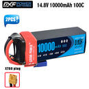 (CN)DXF 4S Lipo Battery 14.8V 10000mAh 100C 200C Deans/T XT90 EC5 for RC 1/8 1/10 Car Truck Tank Models XXMAX 8S Arrama