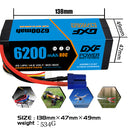 (USA)DXF Lipo Battery 4S 14.8V 6200mAh 80C/160C HardCase Lipo Battery for RC HPI HSP 1/8 1/10 Buggy RC Car Truck