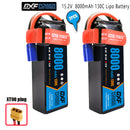 (CN)DXF 4S Lipo Battery 15.2V 130C 8000mAh Soft Case Battery with EC5 XT90 Connector for Car Truck Tank RC Buggy Truggy Racing Hobby