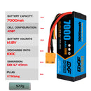 (GE)DXF Lipo Battery 4S 14.8V 7000mAh 100C/200C HardCase Lipo Battery for RC HPI HSP 1/8 1/10 Buggy RC Car Truck